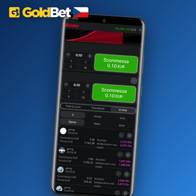 Ikona opakující se sázky funkce auto-bet v aplikaci Aviator Goldbet Casino