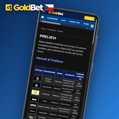 Výběr peněz v Goldbet Casino bez poplatků – ilustrace mince s 0 %