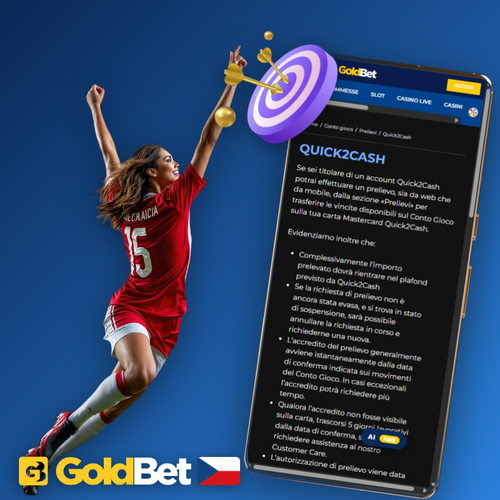 Goldbet Casino výběr peněz – zlaté logo s motivem pohybující se mince
