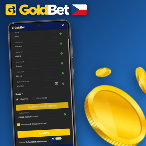 Goldbet Casino CZ registrace – přehledný formulář pro otevření účtu na mobilu